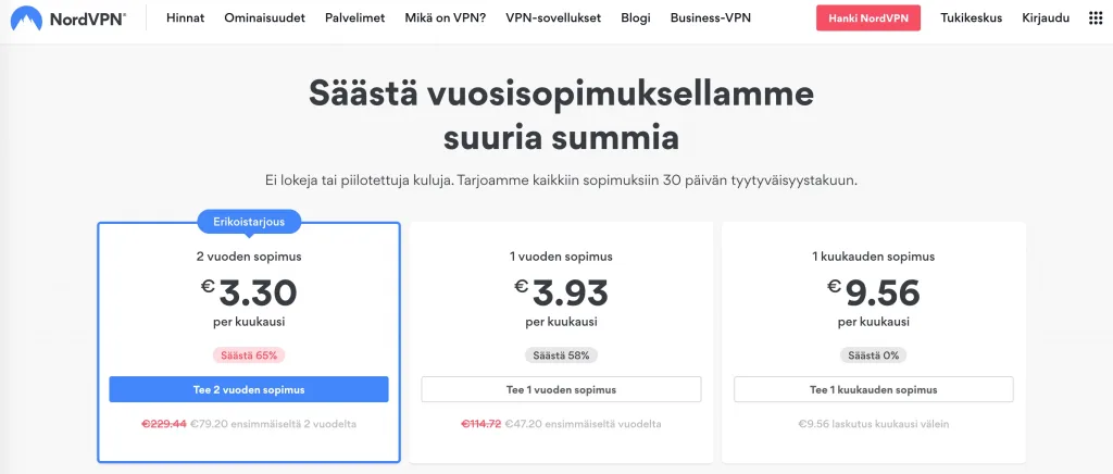 NordVPN esittely, yhteenveto ja tarjoushinta